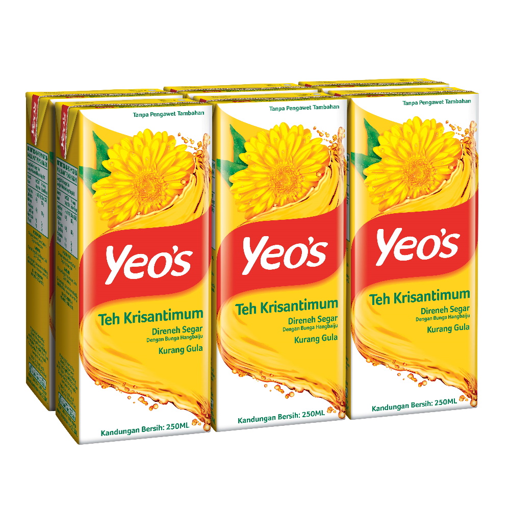 Yeo's Chrysanthemum Tea Less Sugar 6x250ml MyGroser